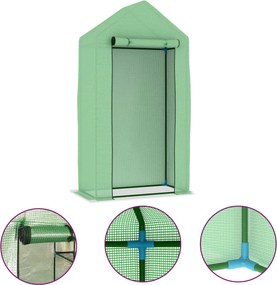 vidaXL 0,5 m²-es acélvázas melegház 1 x 0,5 x 1,9 m