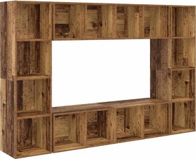 vidaXL TV szekrény garnitúra 4 pcs Barna 37 x 37 x 142,5 cm Faanyag