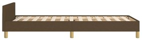 sötétbarna szövet ágykeret matrac nélkül 80x200 cm