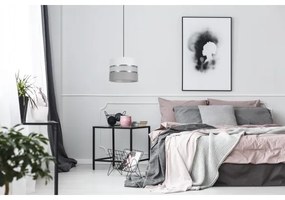 Csillár zsinóron CORAL 1xE27/60W/230V á. 20 cm fehér/szürke