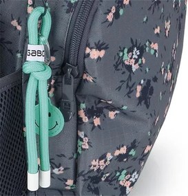 Hátizsák, iskolatáska, cipzáras, GABOL Secret, szürke, virágmintás (GA238096L)