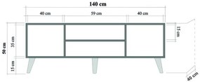 TV asztal/szekrény Thalia 121 (szonoma tölgy). 1088365