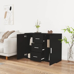 fekete szerelt fa tálalószekrény 91 x 29,5 x 65 cm