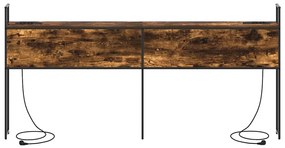 Tárolós Fejtámla Töltő Állomással Füstölt tölgy 180 cm Faanyag