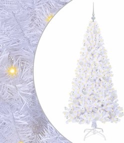 vidaXL Mű karácsonyfa 300 LED-del állvánnyal Fehér 180 cm PVC és Acél