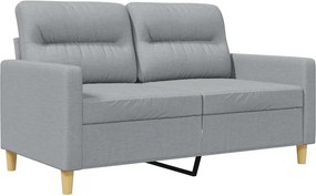 vidaXL kétszemélyes világosszürke szövetkanapé 120 cm