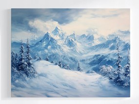 Poszter Tájkép Magas Hegyek Tél Hó 100x75