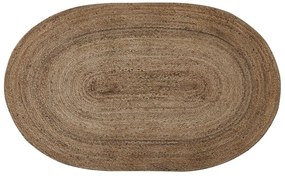 Ovális Alakú Természetes Juta Szőnyeg 100 x 150 cm DEMIRCI Beliani