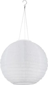 Globo 339700W Solar függőlámpa műanyag fehér, rozsdamentes acél, műanyag fehér, kábel PVC fehér, csúszókapcsoló, elemmel együtt AAA 300mAh 1.2V, IP44, ø: 300mm, M: 550mm, tartozék: LED 0.06W 3V, 2700K