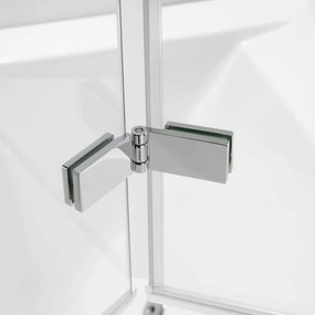 Stuxi Ravenna 120x140 összecsukható 3 szárnyú kádparaván 6 mm vastag vízlepergető biztonsági üveggel, krómozott elemekkel