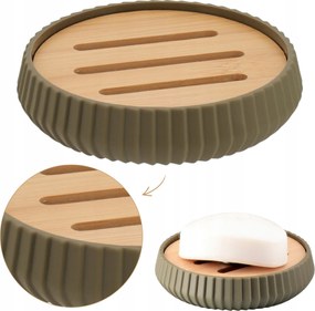 Modern Fürdőszobai Szappantartó csíkos zöld bambusz szappantartó állvány