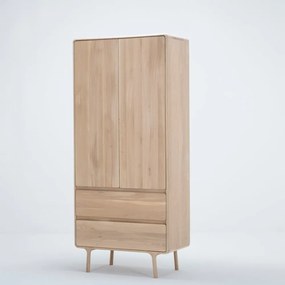 Fawn tömör tölgyfa ruhásszekrény 2 fiókkal - Gazzda