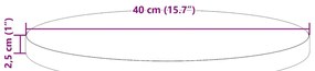 fehér tömör fenyőfa asztallap Ø40 x 2,5 cm