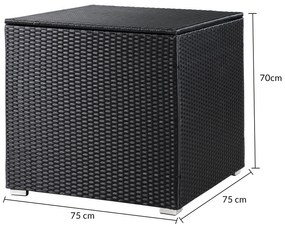 Casaria® Tárolódoboz 75x75x70 cm - fekete