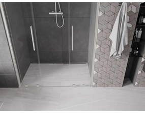 Mexen Velar Duo, tolózuhanyajtó nyitáshoz 160 cm, 8 mm átlátszó üveg, csiszolt acél, 871-160-000-02-97