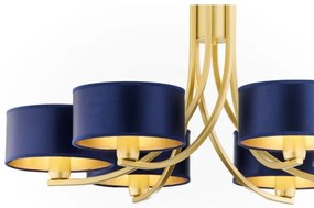 Jupiter 2095 - Láncos csillár ARTHUR 6xE27/15W/230V kék/arany