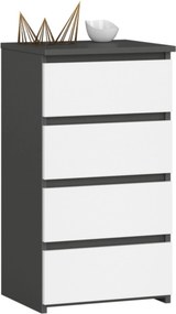 Komód szekrény 40 cm CL4 grafit szürke-fehér Akd