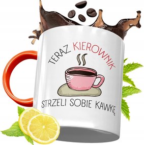 Narancssárga Bögre A Vezetőnek Ajándék fényképes nyomtatással