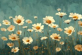 Vászonkép Canvas Virágok Margaréta Kert Rét Retro 120x80