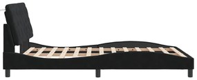 fekete bársony ágykeret LED-világítással 140 x 200 cm