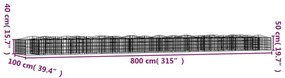 íves horganyzott vas gabion magaságyás 800x100x50 cm