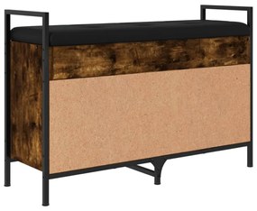 füstös tölgy színű szerelt fa cipőtároló pad 85,5 x 32 x 57,5cm