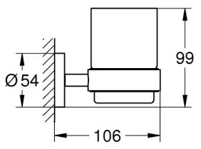 GROHE 41194000 - START pohár tartóval, 96 × 106 mm, fényes króm