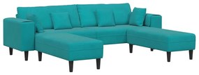 Bársony Kanapé párnával 3 pcs Türkiz 208 cm Bársony