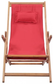 piros összecsukható szövetkárpitos favázas strandszék