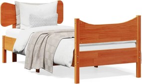 vidaXL viaszbarna tömör fenyőfa ágy matrac nélkül 100 x 200 cm