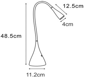 Lucide 18650/03/30 - LED Dimmelhető asztali lámpa ZOZY LED/4W/230V fekete