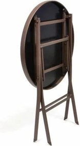 GARTHEN Kerti asztal összecsukható üveglappal barna