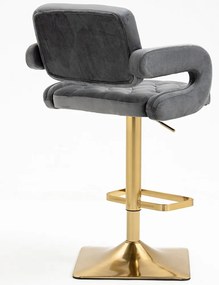 HR8403KW Grafit modern velúr szék arany lábbal