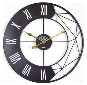 Fali óra 1xAA, 60 cm átmérő, fekete