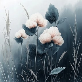 Vászonkép Canvas Természet Rét Virágok Növényzet Ombre 40x40