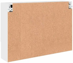 Fürdőszobai tükörszekrény Magasfényű fehér 80 x 17 x 55 cm