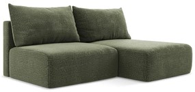 Zöld kinyitható-tárolóhelyes sarokkanapé (jobb oldali) Kalena – Makamii