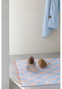 Kék-rózsaszín bio pamut fürdőszobai kilépő 50x80 cm Retro – Mette Ditmer Denmark