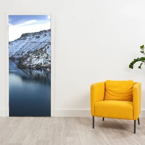 Fotótapéta ajtóra - Téli táj tóval (95x205cm)