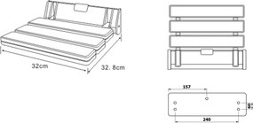 Aqualine, zuhanyülőke 32x33cm, összecsukható, fehér, AE357