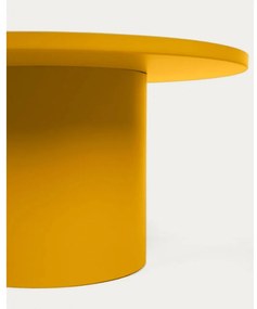 Mustársárga fém kerek dohányzóasztal ø 72 cm Fleksa – Kave Home