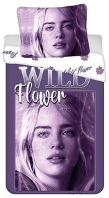 Lila egyszemélyes pamut gyerek ágyneműhuzat 200x140 cm Billie Eilish – Jerry Fabrics
