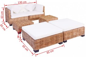16 részes természetes rattan kanapészett