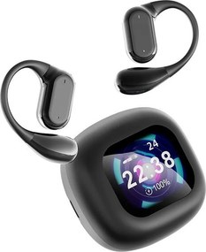 SonicEdge Q18 Kijelzős bluetooth fülhallgató,ANC zajszűréssel,fekete MZS-334