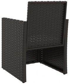 3 részes fekete polyrattan kültéri ülőgarnitúra párnákkal