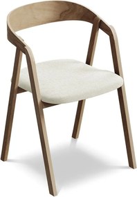 Krémszínű tömörfa étkezőfotel Erika – Makamii