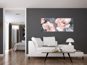 Kép - Virágok vázlata (120x50 cm)