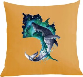 Párna párnahuzat színes nyomtatás Bálna