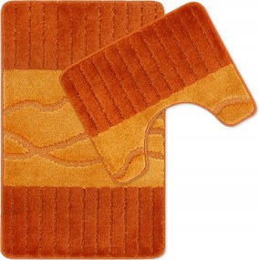 Fürdőszobaszőnyeg Csúszásgátló Nagy Szett 2 Db 50X80 Narancssárga 3D