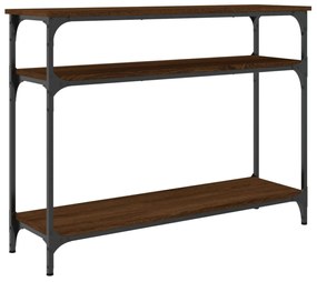 barna tölgyszínű szerelt fa tálalóasztal 100x29x75 cm